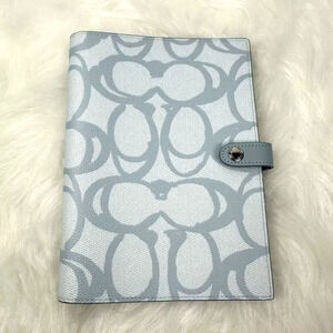 Coach Notebook in Sketch Signature Canvas In Ice Blue CBI51 NWT